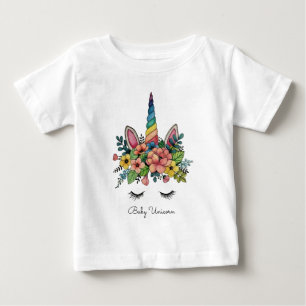 Einhorn-Leine mit Regenbogenofen Baby T-shirt