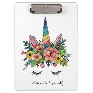 Einhorn-Leine mit Regenbogenofen Klemmbrett