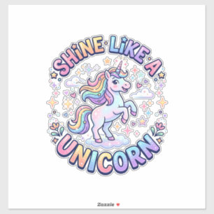 Einhorn leuchtet wie ein Einhorn Grafikdesign T-Sh Aufkleber
