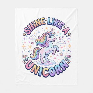 Einhorn leuchtet wie ein Einhorn Grafikdesign T-Sh Fleecedecke
