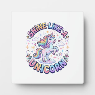 Einhorn leuchtet wie ein Einhorn Grafikdesign T-Sh Fotoplatte
