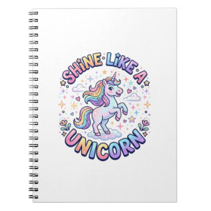Einhorn leuchtet wie ein Einhorn Grafikdesign T-Sh Notizblock
