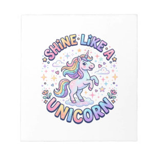 Einhorn leuchtet wie ein Einhorn Grafikdesign T-Sh Notizblock