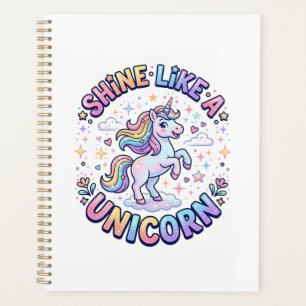 Einhorn leuchtet wie ein Einhorn Grafikdesign T-Sh Planer