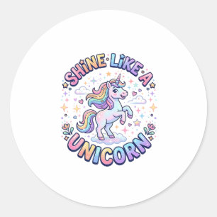 Einhorn leuchtet wie ein Einhorn Grafikdesign T-Sh Runder Aufkleber