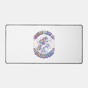Einhorn leuchtet wie ein Einhorn Grafikdesign T-Sh Schreibtischunterlage