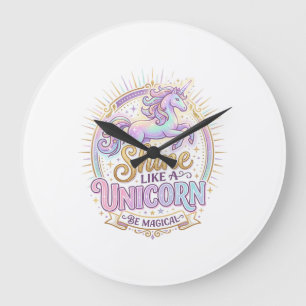 Einhorn leuchtet wie ein Einhorn POD Fertig Market Große Wanduhr