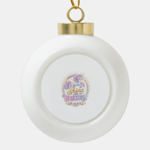 Einhorn leuchtet wie ein Einhorn POD Fertig Market Keramik Kugel-Ornament