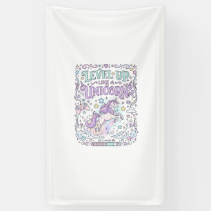 Einhorn Level Up wie ein Einhorn Süßer Marktplatz Banner