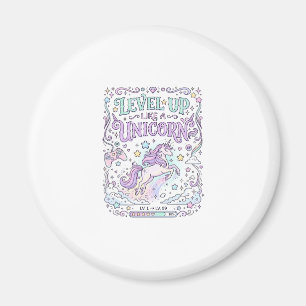 Einhorn Level Up wie ein Einhorn Süßer Marktplatz Magnet
