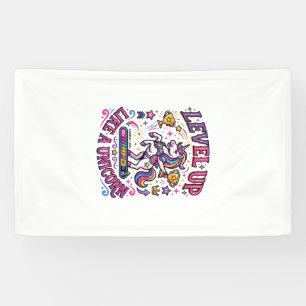 Einhorn Level Up wie ein Einhorn Werbespot Cute Gi Banner