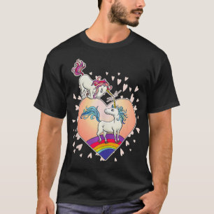 Einhorn Liebe Herzrasen Valentinstag Niedlich Gi T-Shirt