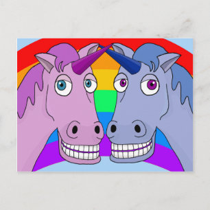 Einhorn-Liebe Postkarte