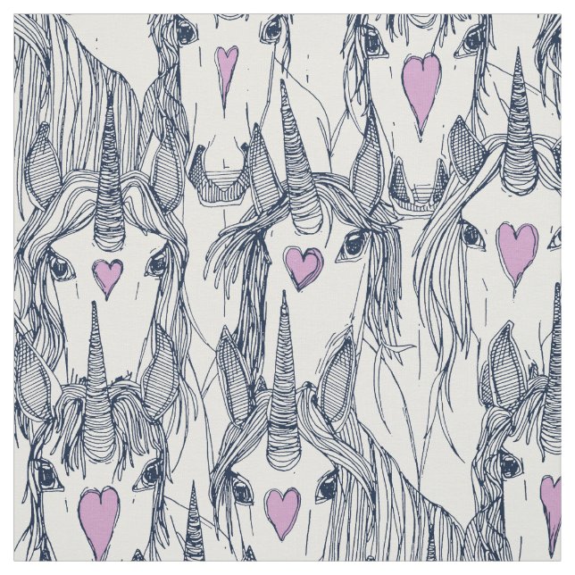 Einhorn-Liebe Stoff (Muster)