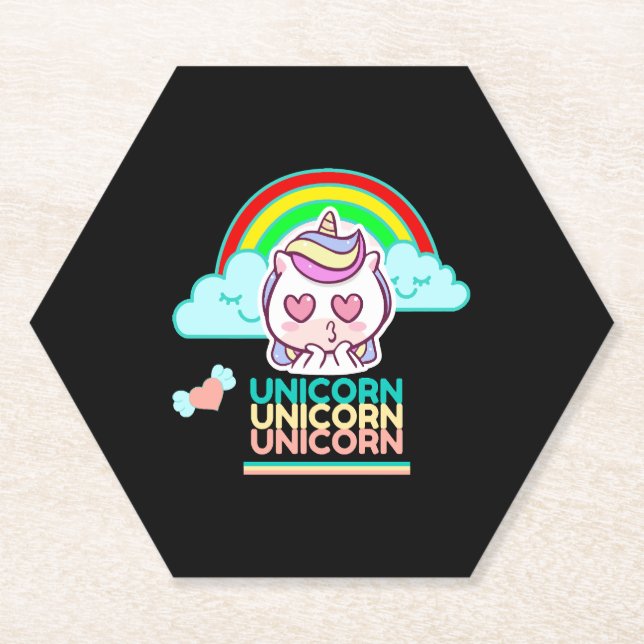 Einhorn-Liebe Untersetzer (Vorderseite)