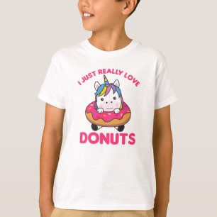 Einhorn-Lieben Donuts Einhorn sind rosa T-Shirt