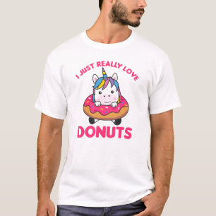 Einhorn-Lieben Donuts Einhorn sind rosa T-Shirt
