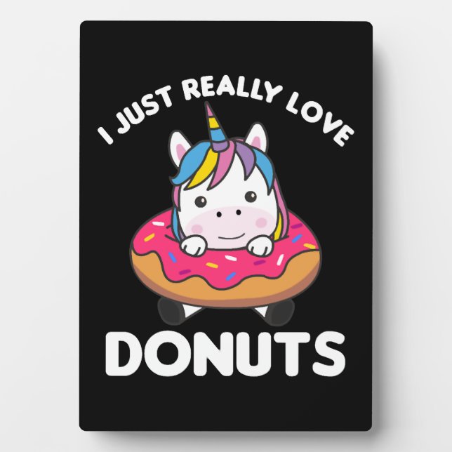Einhorn liebt Donuts Einhörner sind Rosa     Fotoplatte (Vorderseite)