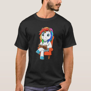 Einhorn liest ein Buch für einen Leser Bücherwurm T-Shirt
