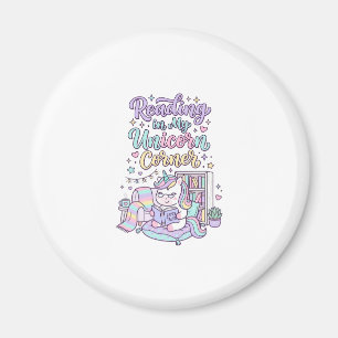 Einhorn liest in meiner Einhorn-Ecke Süßes Pastell Magnet