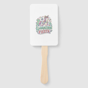 Einhorn Llamacorn Fiesta Premium Vektor POD Kunstw Fächer