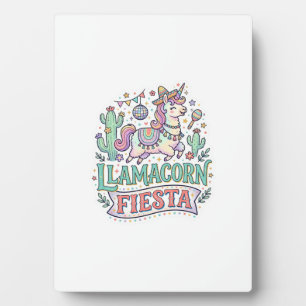 Einhorn Llamacorn Fiesta Premium Vektor POD Kunstw Fotoplatte