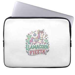 Einhorn Llamacorn Fiesta Premium Vektor POD Kunstw Laptopschutzhülle