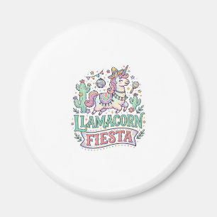 Einhorn Llamacorn Fiesta Premium Vektor POD Kunstw Magnet