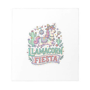 Einhorn Llamacorn Fiesta Premium Vektor POD Kunstw Notizblock