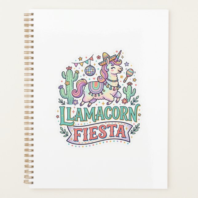 Einhorn Llamacorn Fiesta Premium Vektor POD Kunstw Planer (Vorderseite)