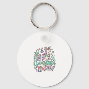 Einhorn Llamacorn Fiesta Premium Vektor POD Kunstw Schlüsselanhänger