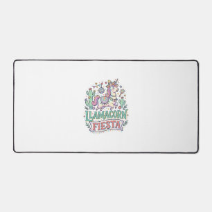 Einhorn Llamacorn Fiesta Premium Vektor POD Kunstw Schreibtischunterlage