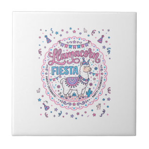Einhorn Llamacorn Fiesta Spielendes-Shirt Grafik_1 Fliese
