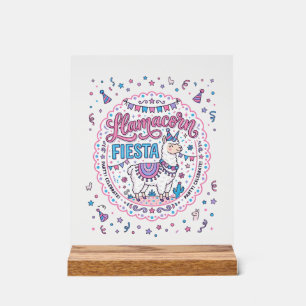 Einhorn Llamacorn Fiesta Spielerei Shirt Grafik_1 Acrylschild