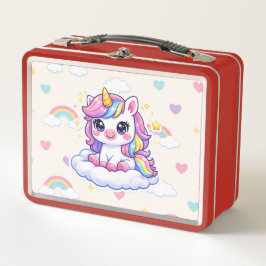 Einhorn-Lunchbox mit individuellem Namen für den S Metall Brotdose