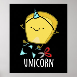 Einhorn-Lustiges-Mais-Wortspiel-Dunkler Hintergrun Poster