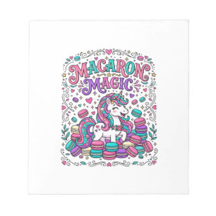 Einhorn Macaron Magie Farbige Marktplatz Kunst Notizblock