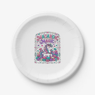 Einhorn Macaron Magie Farbige Marktplatz Kunst Pappteller
