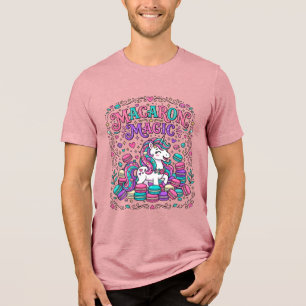 Einhorn Macaron Magie Farbige Marktplatz Kunst Tri-Blend Shirt