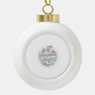 Einhorn Macaron Magie Whimsical T-Shirt Design_1 Keramik Kugel-Ornament