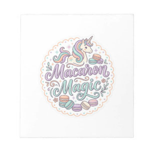 Einhorn Macaron Magie Whimsical T-Shirt Design_1 Notizblock