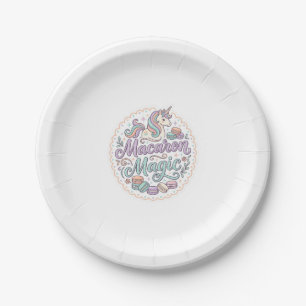 Einhorn Macaron Magie Whimsical T-Shirt Design_1 Pappteller