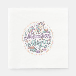 Einhorn Macaron Magie Whimsical T-Shirt Design_1 Serviette