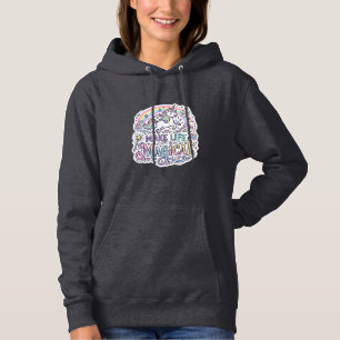 Einhorn macht das Leben magisch Premium-Vektor-Typ Hoodie