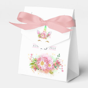 Einhorn-Mädchen-Baby-Party in Rosa Geschenkschachtel