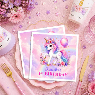 Einhorn-Mädchen-Geburtstags- Servietten-Party-Set Serviette