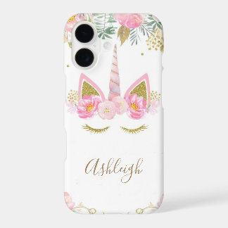 Einhorn-Mädchen-Monogramm-iPhone-X-Hülle