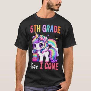 Einhorn-Mädchen zur 5. Klasse Ck Zurück zur Schule T-Shirt