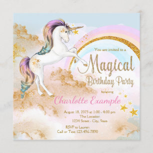 Einhorn Magical Unicorn Geburtstagsparty Einladung