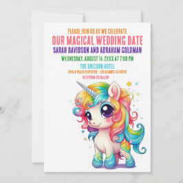 Einhorn Magical Whimsical Girly Wedding Einladung